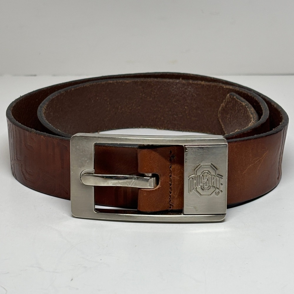 Ohio State Buckeyes Mens Belt 36 Genuine Leather Silver Buckle Eagles‎ Wings
